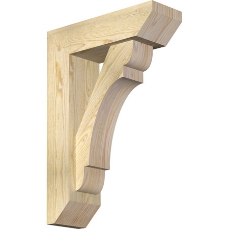 Ekena Millwork Olympic Slat Rough Sawn Bracket w/ Offset Brace, Douglas Fir, 6"W x 18"D x 26"H BKT0604X18X26OLY06RDF